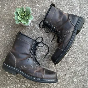 Dr. Martins for the Buckle | Brown Leather Lace up Boots