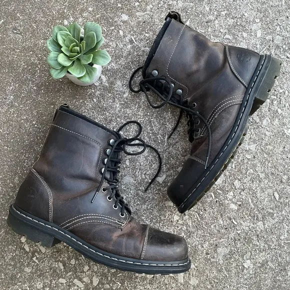 Dr. Martins for the Buckle | Brown Leather Lace up Boots