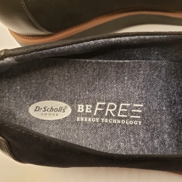 Dr. Scholl's NWOT Grow Up Black and Leopard Loafer Size 6.5
