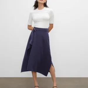 Drape Midi Skirt - New With Tags/ NEVER WORN - Blue