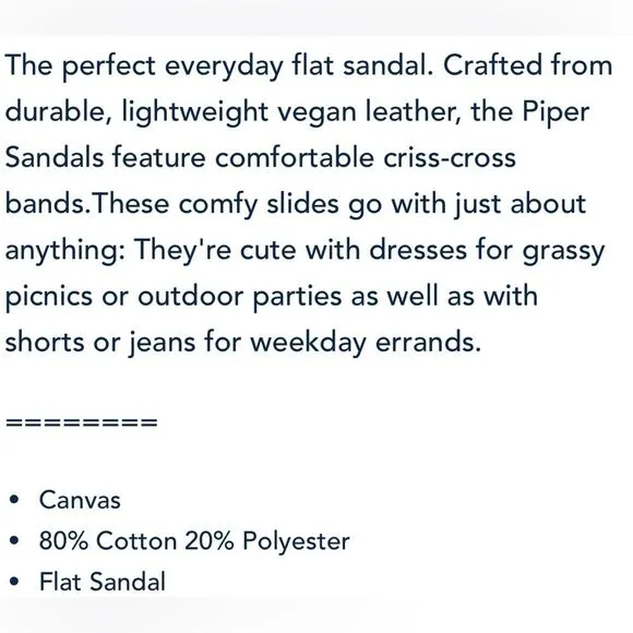 Draper James Colorblock Piper Flat Rick Rack Blue &amp; White Ric Rac Sandals. 7.5.