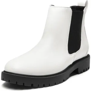 DREAM PAIRS Women's Low Heel Chelsea Ankle Boots Fashion Slip On Elastic Fall