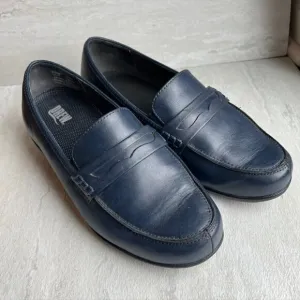 Drew Berlin Navy Blue Loafers Size 8WW Clean