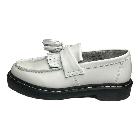 Dr.Martens Adrian YS Smooth White 27431100 Leather Tassle Loafer Size W 8/ M 7