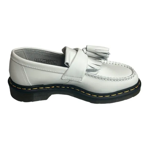 Dr.Martens Adrian YS Smooth White 27431100 Leather Tassle Loafer Size W 8/ M 7