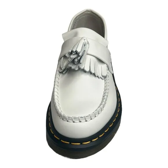 Dr.Martens Adrian YS Smooth White 27431100 Leather Tassle Loafer Size W 8/ M 7