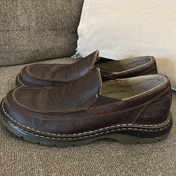 DR.MARTENS Lennon Air Wair Brown Leather Slip On Loafers Men's Shoes Sz 11 AW004