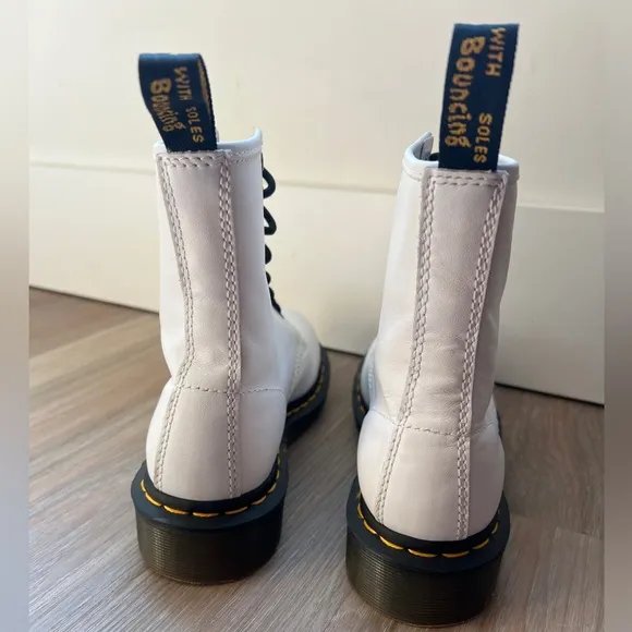 Dr.Martens Women's White leather Boots, doc martens, DOC’s, 1460 combat boots