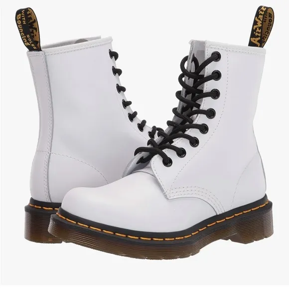 Dr.Martens Women's White leather Boots, doc martens, DOC’s, 1460 combat boots