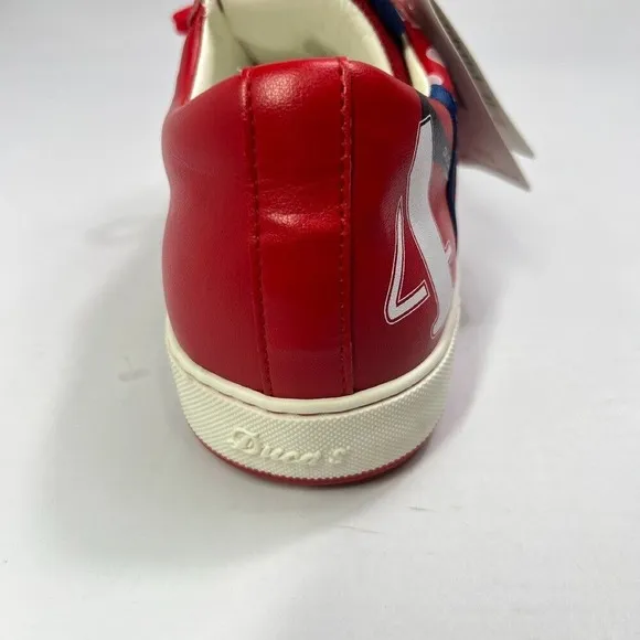 Duca Del Cosma Leather Sneakers Polka‎ Dot Casual Shoes Red White Size