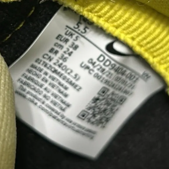 Dunk High 1985 Yellow Acid Wash Sneakers Leather Retro Basketball Sz 5.5 Mens