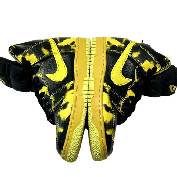 Dunk High 1985 Yellow Acid Wash Sneakers Leather Retro Basketball Sz 5.5 Mens