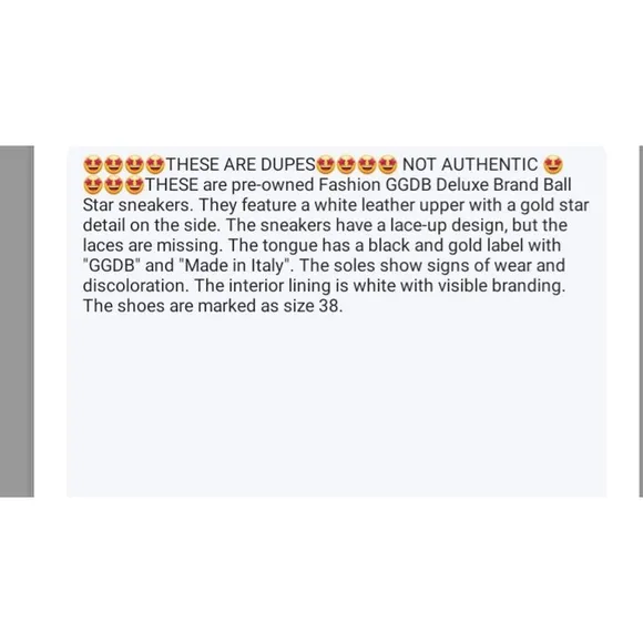 🤩🤩🤩DUPE🤩🤩🤩Women's Fashion GGDB Ball Star Sneakers SzUS 8/40 NOT AUTHENTIC
