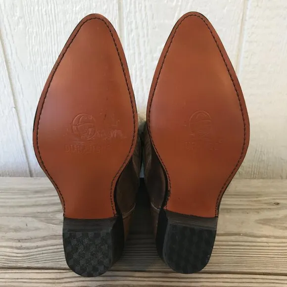 Durango Classic Womens Tan Full Grain Leather Western Boots 8.5 W RD4112