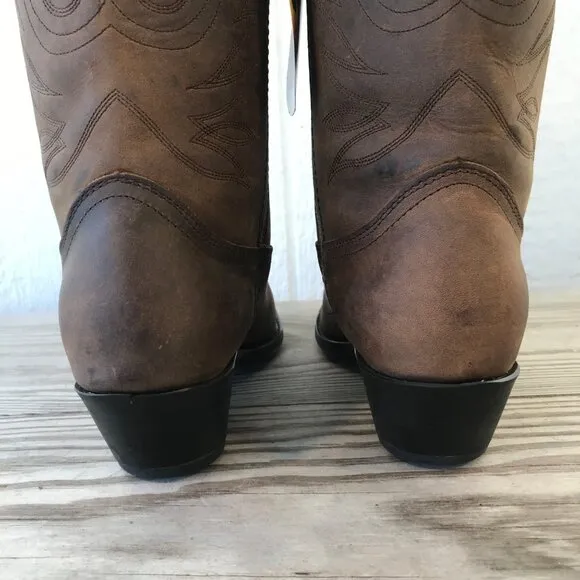 Durango Classic Womens Tan Full Grain Leather Western Boots 8.5 W RD4112