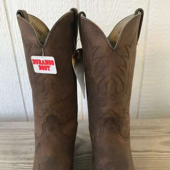 Durango Classic Womens Tan Full Grain Leather Western Boots 8.5 W RD4112