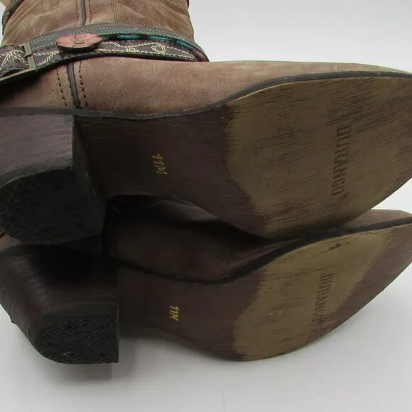 Durango Crush Accessorized Cowgirl Boots Women's 11M 12” Lifestyle Brown