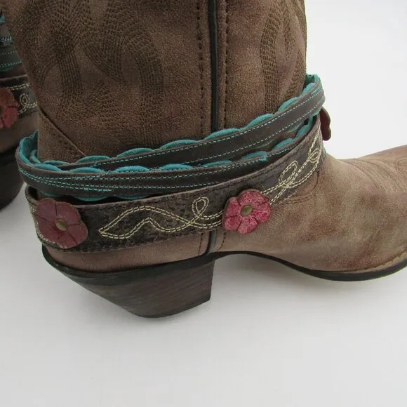 Durango Crush Accessorized Cowgirl Boots Women's 11M 12” Lifestyle Brown