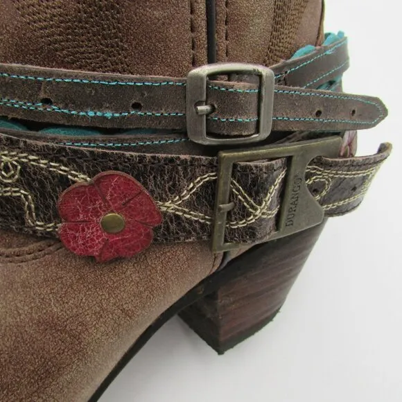 Durango Crush Accessorized Cowgirl Boots Women's 11M 12” Lifestyle Brown