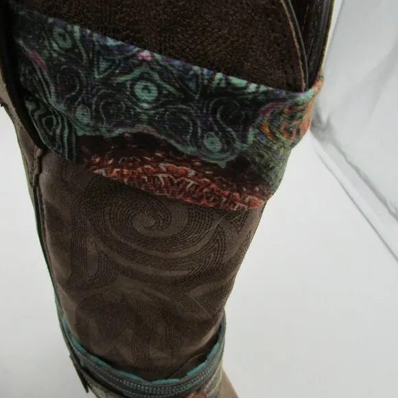 Durango Crush Accessorized Cowgirl Boots Women's 11M 12” Lifestyle Brown