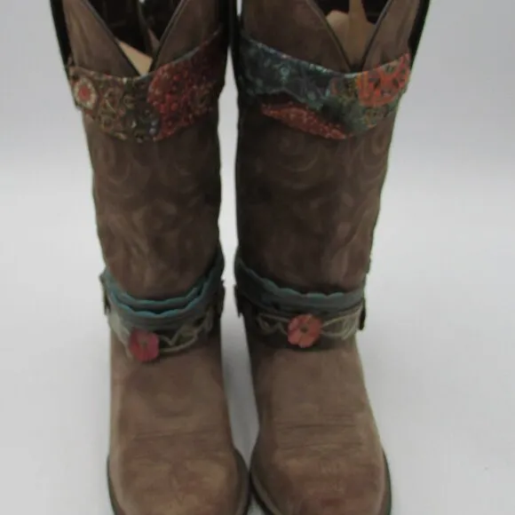 Durango Crush Accessorized Cowgirl Boots Women's 11M 12” Lifestyle Brown