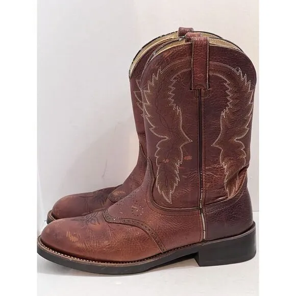 Durango‎ Mens Cowboy Boot Size 9EE Brown Leather Comfort Oil Resistant FR5202