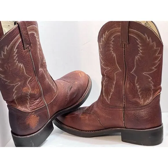 Durango‎ Mens Cowboy Boot Size 9EE Brown Leather Comfort Oil Resistant FR5202