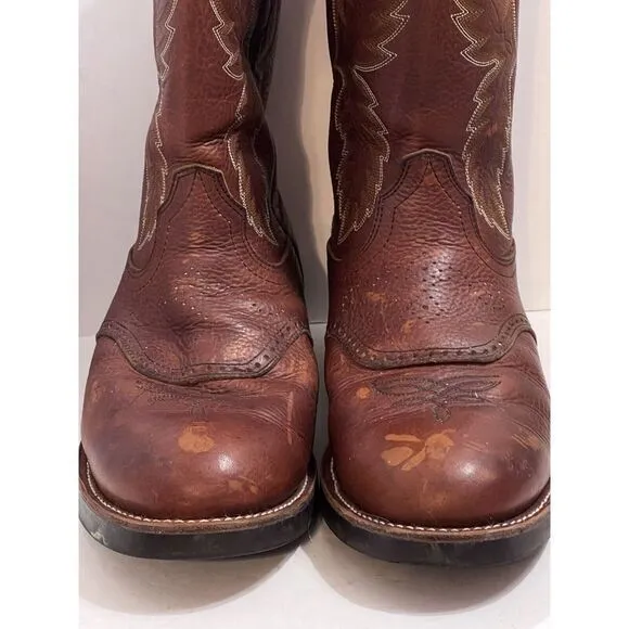 Durango‎ Mens Cowboy Boot Size 9EE Brown Leather Comfort Oil Resistant FR5202