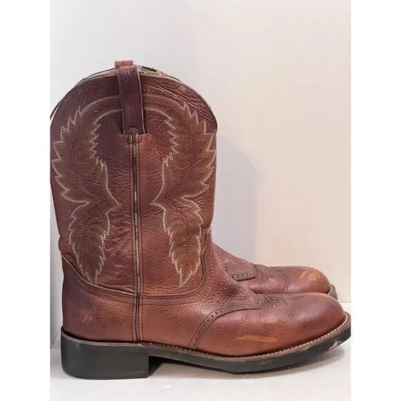Durango‎ Mens Cowboy Boot Size 9EE Brown Leather Comfort Oil Resistant FR5202