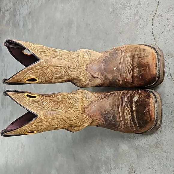 Durango Rebel 12&quot; western slip on work boots brown leather 9D