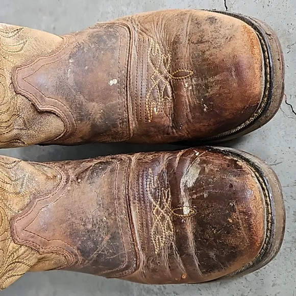Durango Rebel 12&quot; western slip on work boots brown leather 9D