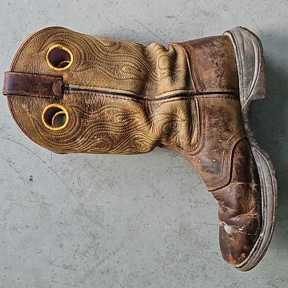 Durango Rebel 12&quot; western slip on work boots brown leather 9D