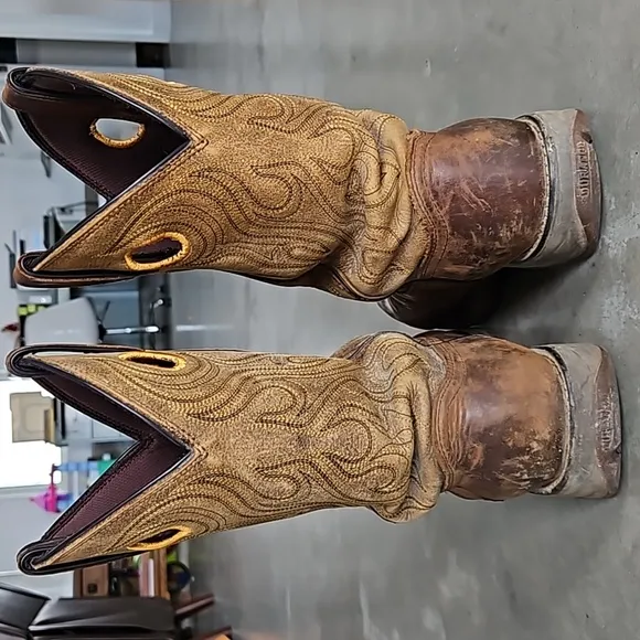 Durango Rebel 12&quot; western slip on work boots brown leather 9D