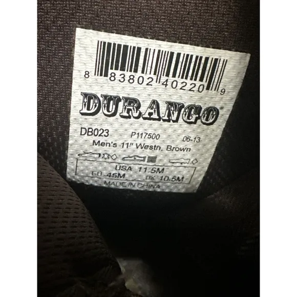 Durango Rebel Pro Brown Boots sz 11M FFA Slip &amp; oil Resistant Outsole