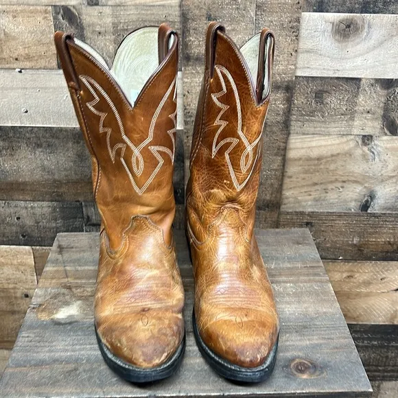 Durango TR762 Oil Leather Truck N' Peanut Brown Western Cowboy Boots Men's 8.5EE