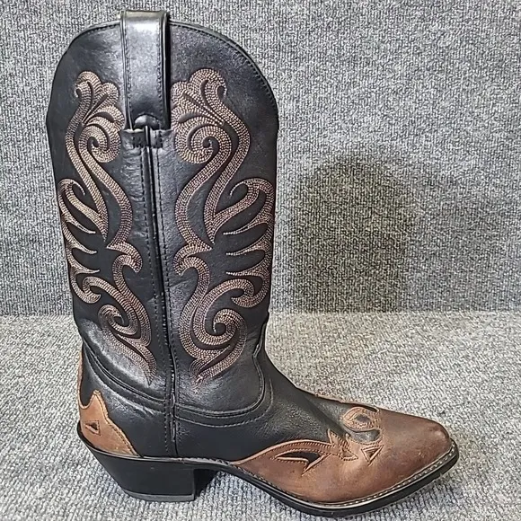 Durango Women's Size 7M Leather Western Cowboy Boots RD5304 Black Brown