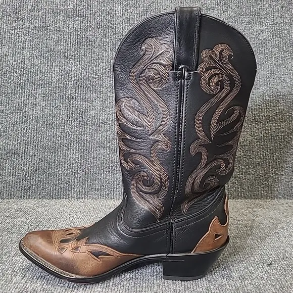 Durango Women's Size 7M Leather Western Cowboy Boots RD5304 Black Brown