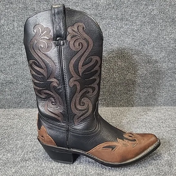 Durango Women's Size 7M Leather Western Cowboy Boots RD5304 Black Brown