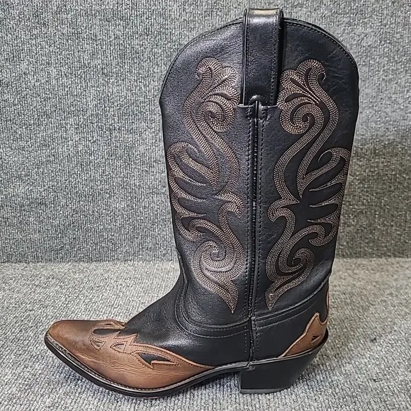 Durango Women's Size 7M Leather Western Cowboy Boots RD5304 Black Brown