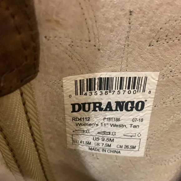Durango Women's Tan Brown Embroidered Leather Slip On Pointed Toe Western Boots