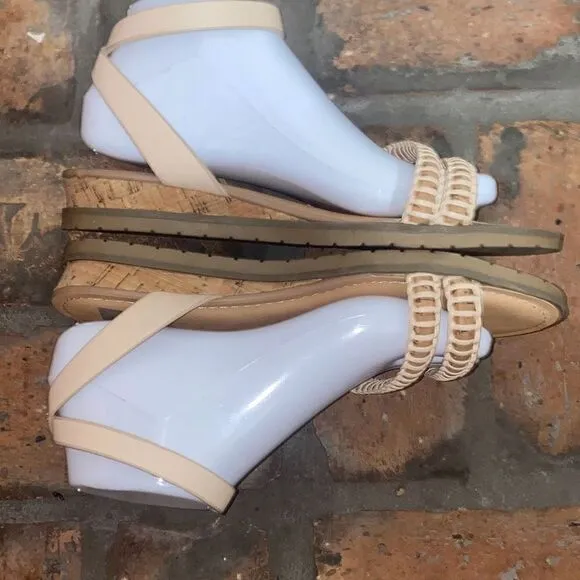 DV Dolce Vita Fulton flat wedge sandals size 8 tan leather