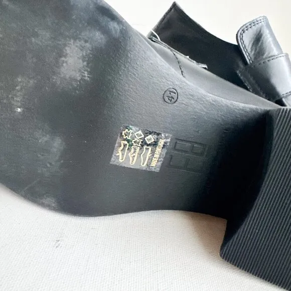 E8 by Miista Black Leather Square Toe Loafers 41