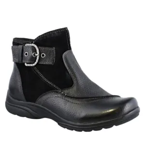 Earth Origins Dayton Black Leather Slip On Ankle &amp; Booties Boots …