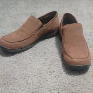 Earth Shoe tan leather Clayton casual loafers Sz 12 EUC worn once