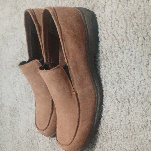 Earth Shoe tan leather Clayton casual loafers Sz 12 EUC worn once