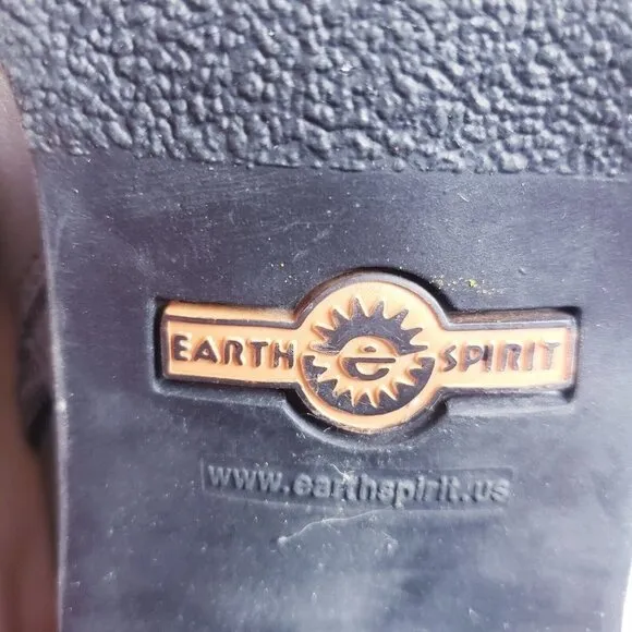 Earth Spirit Women's 6.5 Black Leather Knee High Riding Boot Harness Horse Bit
