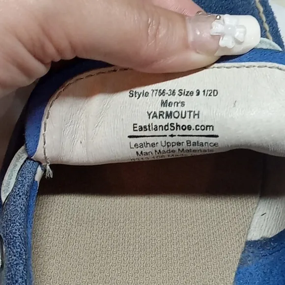 Eastland blue leather boat shoe size 9.5