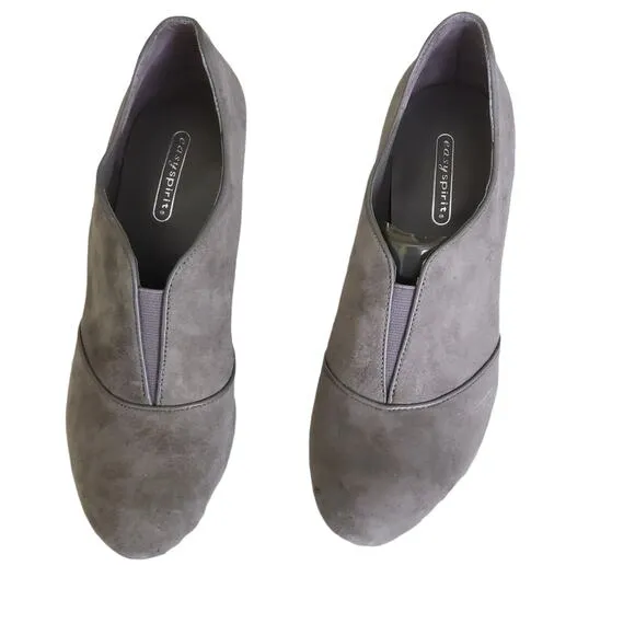 Easy Spirit Gray Suede Slip On  Ankle Boots 6 1/2 New In Box