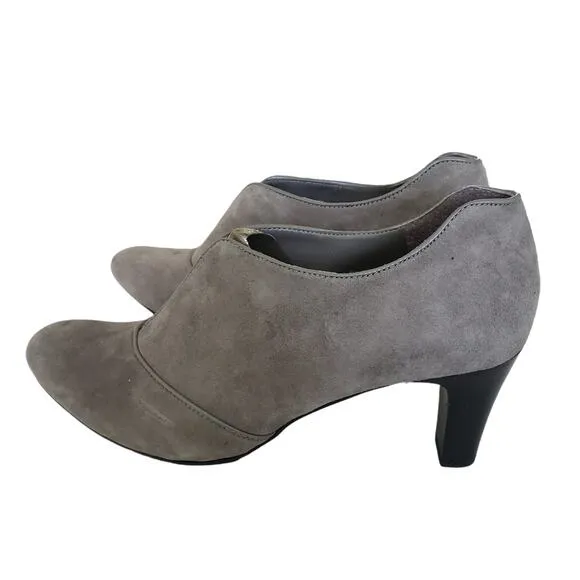 Easy Spirit Gray Suede Slip On  Ankle Boots 6 1/2 New In Box