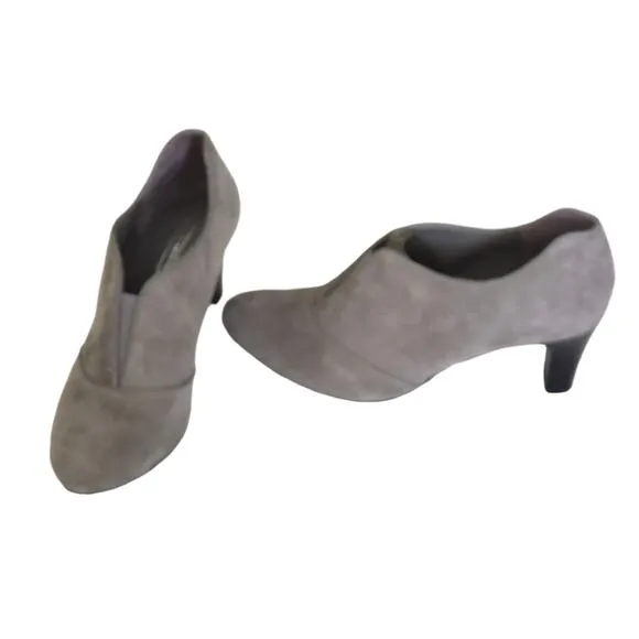Easy Spirit Gray Suede Slip On  Ankle Boots 6 1/2 New In Box